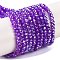 Baking Electroplate Glass Beads Strands, AB Color, Faceted, Rondelle, Blue Violet, 4x3mm, Hole: 0.8~1mm, about 105~110pcs/strand, 38~39cm