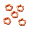 Flower Hollow Glazed Porcelain Bead Frame, Floral Ceramic Beads, Dark Orange, 15.5x16x5mm, Hole: 2.5mm