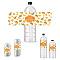 Bottle Label Adhesive Stickers, Rectangle, Orange, 216x64mm