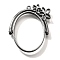 Alloy Open Back Bezel Pendants, For DIY UV Resin, Epoxy Resin, Cadmium Free & Nickel Free & Lead Free, Oval with Flower, Gunmetal, 38x31.5x3.5mm, Hole: 1.4mm