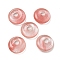 Cherry Quartz Glass Donut/Pi Disc Charms, 14~14.5x4mm, Hole: 4mm