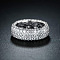 Brass Micro Pave Clear Cubic Zirconia Finger Rings for Women, Platinum, 8.5mm, US Size 8(18.1mm)