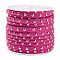 Faux Suede Cord, with Golden Tone Alloy Rivet, For Punk Rock Jewelry Making, Cerise, 5x2.5mm, about 5.46 yards(5m)/roll