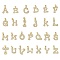 Brass Micro Pave Cubic Zirconia Pendants, Rack Plating, Letter, Lead Free & Cadmium Free, Long-Lasting Plated, Real 18K Gold Plated, Letter A~Z, 17~20x9~18.5x2.5mm, Hole: 3.9x3.3mm