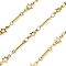 304 Stainless Steel Bar Link Chains, Ion Plating(IP), Star, Soldered, with Spool, Golden, 9.5x4.5x0.7mm