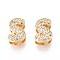 Brass Micro Pave Clear Cubic Zirconia Beads, Letter, Nickel Free, Letter S, 9x6x5mm, Hole: 2.5~3.5X1.8mm