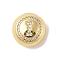 Rack Plating Brass & Cubic Zirconia Pendants, Cadmium Free & Lead Free, Long-Lasting Plated, Flat Round with Letter, Letter I, 13x7mm, Hole: 4x3mm