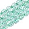 Crackle Transparent Glass Beads Strands, Strawberry, Faceted, Turquoise, 8~9x7.5~8.5mm, Hole: 1.2~1.4mm, about 41~43pcs/strand, 13.98~14.37 inch(35.5~36.5cm)