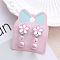 Alloy Plastic Clip-on Earrings for Kid, Platinum, Flower, 40x15mm