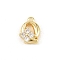Brass Micro Pave Clear Cubic Zirconia Charms, Long-Lasting Plated, Rack Plating, Cadmium Free & Lead Free, Real 18K Gold Plated, Letter Q Charms, 10.5x8x3.5mm, hole: 1mm