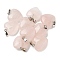 Natural Rose Quartz Pendants, Heart Charms with Platinum Tone Brass Snap on Bails, 20x18x7mm, Hole: 6x2mm