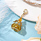 Angel Glass Beaded & Alloy Pendant Decorations, Lobster Claw Clasp for Bag Ornaments, Goldenrod, 48mm