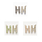 Eco-Friendly Alloy Pendants, with Glass Beads, Letter H, Light Gold, Mixed Color, 27x16x6mm, Hole: 1.8mm
