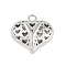 Hollow Brass Pendants for Valentine's Day, Heart with Letter, Real Platinum Plated, Letter Y, 25x26x13mm, Hole: 2.5mm