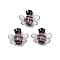 Handmade Lampwork Beads, Bees, Rosy Brown, 15.5~16.5x18.5~19x8mm, Hole: 1.4mm