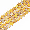 Freshwater Shell Beads Strands, Dyed, Star, Gold, 12x12.5x3mm, Hole: 1mm, about 35pcs/strand, 15.55 inch(39.5cm)