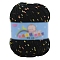 Polyester Yarn, Tweed Yarn, for Sweater Hat, for Knitting Crochet Supplies, Black, 2mm, about 85.30 Yards(78m)/Skein
