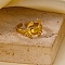 Brass Cuff Open Rings, Golden, Crab, 13mm, Inner Diameter: 18.4mm