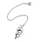 Brass Dowsing Pendulum Big Pointed Gourd Pendants, with Lobster Claw Clasps and Chain, Rack Plating, Platinum, 234mm, Hole: 2mm