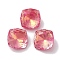 Glass Rhinestone Cabochons, Point Back & Back Plated, Faceted, Square, Fuchsia, 12x12x6.5mm