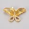 Brass Glass Pendants, with Clear Micro Pave Cubic Zirconia, Butterfly, Golden, Light Topaz, 19.5~20x29.5~30x4.5mm, Hole: 5x3.5mm