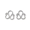 304 Stainless Steel S-Hook Clasps, Stainless Steel Color, 11x11.5x1mm, Hole: 3x4.5mm