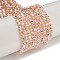 Electroplate Glass Beads Strands, Pearl Luster Plated, Faceted, Bicone, PeachPuff, 4x4x3mm, Hole: 1mm, about 149pcs/strand, 12.2~12.6''(31~32cm)