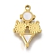 Ion Plating(IP) 304 Stainless Steel Manual Polishing Charms, with Acrylic, Triangle & Flat Round, Golden, 15x9.5x2mm, Hole: 1.2mm