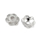 Brass Bead Caps, Flower, Platinum, 7.5x7x2mm, Hole: 1.6mm