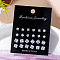 12 Pairs 6 Sizes Brass with Clear Cubic Zirconia Stud Earrings Sets, Platinum, Rectangle, 90x70x2mm, 2 Pairs/size