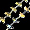 Electroplate Transparent Glass Beads, Moon, Faceted, Half Plated, Clear, 4.5x10x3.5mm, Hole: 0.9mm, about 49~50pcs/strand, 20.47~20.71''(52~52.6cm)