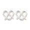 Brass S-Hook Clasps, M Clasps, 925 Sterling Silver Plated, 8.5x6.5x0.8mm