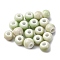 Handmade Porcelain Beads, Round, Honeydew, 6~7x5~6mm, Hole: 2mm