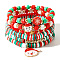 Pearl Clay Heishi Beaded Stretch Bracelets, Christmas Holiday Gift Set Jewelry Accessories, Colorful, 6-7/8 inch(17.5cm)