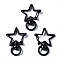 Spray Painted Eco-Friendly Alloy Swivel Snap Hooks Clasps, Cadmium Free & Nickel Free & Lead Free, Star, Black, 34x24.5x6.5mm, Hole: 5x9mm