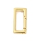 Brass Spring Ring Clasps, Rectangle, Real 18K Gold Plated, 18x9.5x3mm