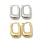 Rack Plating Brass Rectangle Thick Hoop Earrings for Women, Mixed Color, 25x16x5.5mm, Pin: 0.8mm