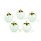 Transparent Glass Apple Pendants, with Enamel, Baking Paint, Medium Aquamarine, 15.5x14x14mm, Hole: 1.2mm