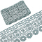 5Yards Polyester Ribbon, with Embroidered Lace, Aqua, 4-1/2 inch(115mm)