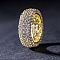 Brass Micro Pave Clear Cubic Zirconia Finger Rings for Women, Golden, 8.5mm, US Size 8(18.1mm)