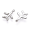 304 Stainless Steel Charms, Manual Polishing, with Rhinestone, Airplane Charm, Stainless Steel Color, 14x11x2mm, Hole: 1.4mm