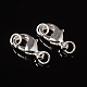 Silver Color Plated Brass Lobster Claw Clasps X-EC903-NFLFS-1