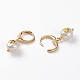 Brass Huggie Hoop Earrings EJEW-JE04433-04-3