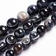 Chapelets de perles en agate à rayures noires naturelles/perles d'agate à bandes G-J359-01-10mm-1