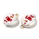 Colgantes de perlas keshi naturales de estilo barroco con esmalte. PEAR-G013-02B-3
