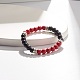 Rundes Stretch-Armband aus synthetischen türkisfarbenen (gefärbten) Perlen für Damen BJEW-JB07531-01-2