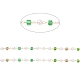 Faceted Cube Glass & ABS Plastic Imitation Pearl Beaded Chains CHS-G026-02KCG-01-2