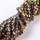 Half Plated Faceted Rondelle Electroplate Glass Beads Strands X-EGLA-D020-6x4mm-14-1