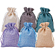 BENECREAT 30 PCS 6 Color Burlap Bags with Drawstring Gift Bags Jewelry Pouch for Wedding Party and DIY Craft ABAG-BC0001-01-1
