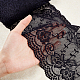 Fingerinspire 180 mm de ancho tejido elástico con ribete cinta de encaje elástico de 9 m (negro) con patrón floral para decoraciones de bodas nupciales EW-WH0003-02A-3